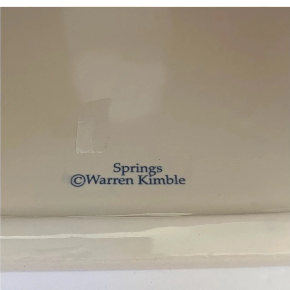 Warren Kimble Fat Cat in Tub Tissue Box Cover Ceramic Bath Black & White Tuxedo - Picture 8 of 8